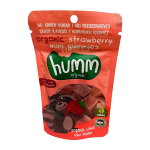 Organik Glutensiz Vegan Çilekli Mini Küpler